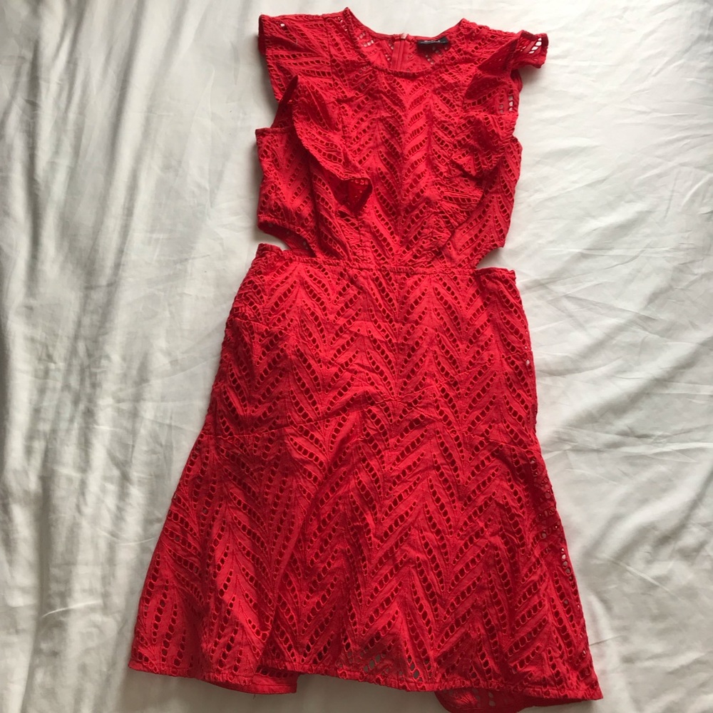Bardot Red Lace Cut Out Mini Dress - XS NWOT